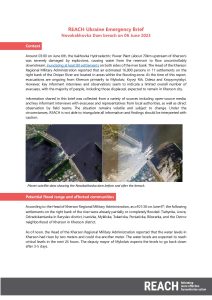 REACH Ukraine Emergency Brief Novakakhovka Dam Breach 06 June 2023
