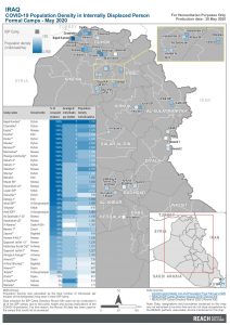 IRQ  COVID19 Population Density In IDP Camps - May 2020 A4