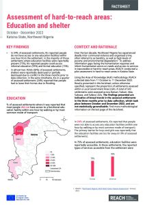 Hard-to-Reach Areas in Katsina State: Education and Shelter Factsheet, Oct-Dec 2022