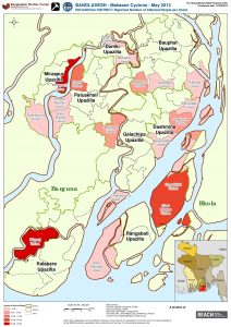 BGD_Map_Patuakhali District reported Number of Affected People per Union_June 2013