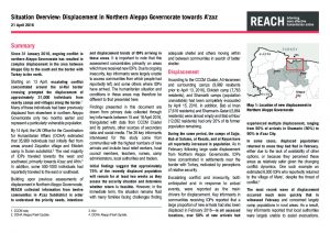 REACH_SYR_Rapid of displacement in Northern Aleppo Governorate towards A'zaz_21 April 2016
