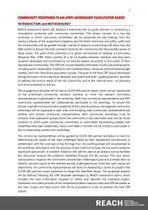 REACH_AFGHANISTAN - COMMUNITY RESPONSE PLAN (CRP) WORKSHOP FACILITATOR GUIDE – JULY 2022