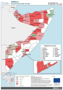REACH Somalia Map Somalia STM DSA3 Food Security Severity 12 June 2020