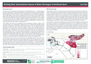REACH Syria Briefing Note - Humanitarian Impact of Water Shortages in NES (April 2022)