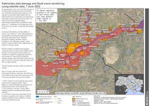 REACH Ukraine Kakhovska dam damage and flood event monitoring map (07 June 2023)
