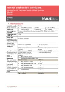 REACH_COL_TdR_Evaluación de Programas de Medios de Vida_Julio 2023