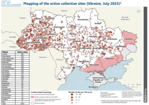 REACH, Ukraine, IDP Collective Site Monitoring, Map, Active Sites, July 2023