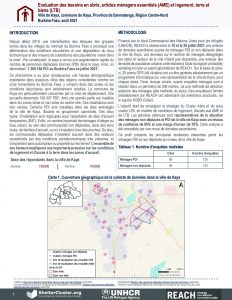 Evaluation abris, AME et LTB : enquêtes ménages dans la ville de Kaya, Région du Centre-Nord, Burkina Faso,septembre2021