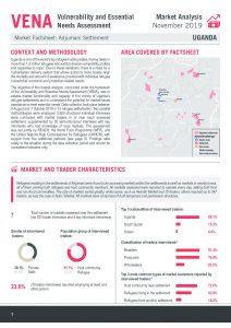 VENA Market Analysis Factsheet in Adjumani, Uganda - November 2019