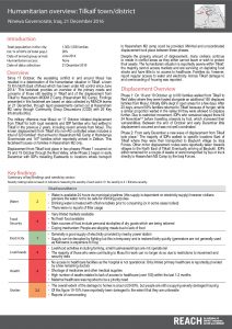 IRQ_Factsheet_Humanitarian Overview: Tilkaif_December 2016