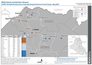 REACH IRQ Map Duh& North Ninewa COVID19 M2 per person InCampIDPs May2020 A4