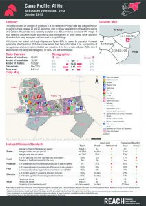 Al Hol Camp Profile, Northeast Syria – October 2019