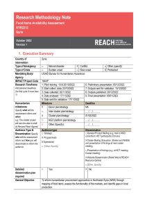 REACH Syria Food Items Availability Assessment TOR - October 2022